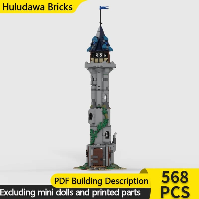 Medieval Castle Model MOC Building Bricks Defensive Tall Tower Modular Technology Children Holiday Gifts Assemble Toys Suit