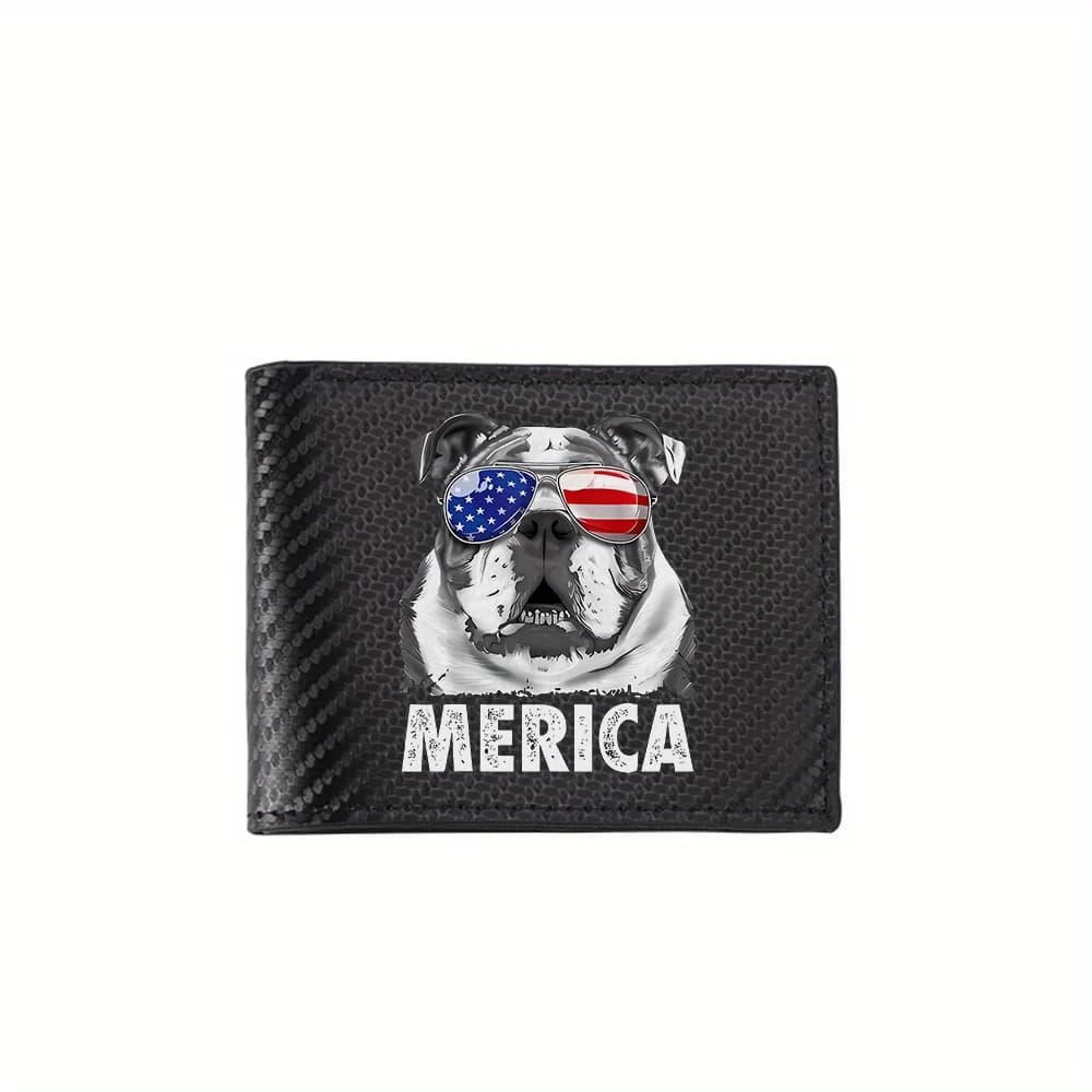 Occhiali da sole per cani fantastici Bandiera americana 'Merica Portafogli da uomo Semplici affari Moderni ed eleganti Design di stampa Regali per il padre Boyfrien