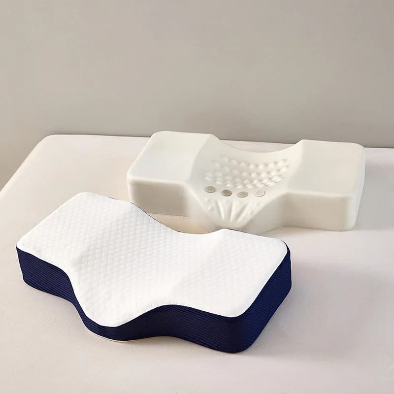 Cuscino Ortopedico Concavo per Massaggio Cervicale, Cuscino in Memory Foam Morbido a Lento Ritorno, Cuscini Comfort per Alleviare il Dolore al Collo