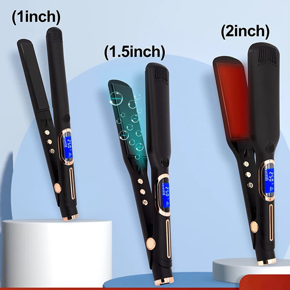 Piastra per capelli professionale bigodino 480 oy/250 ℃ trattamento alla cheratina piastra in ceramica in ferro piatto 3 dimensioni disponibili a doppia tensione