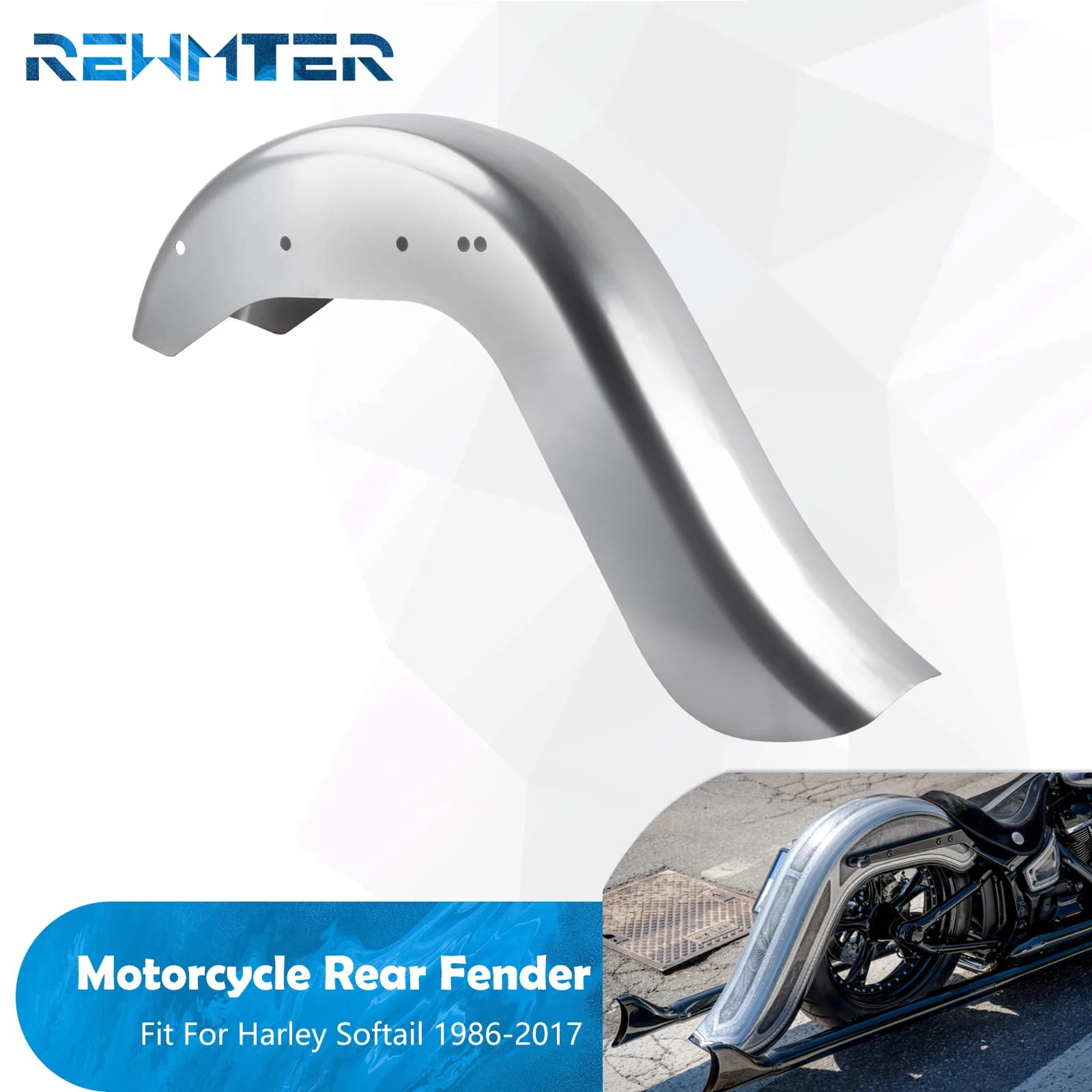 Motorcycle 6" Rear Fender Extended Mudguards Cover For Harley Softail Fat Boy Breakout Street Bob Low Rider FLFB FXBB 1986-2017