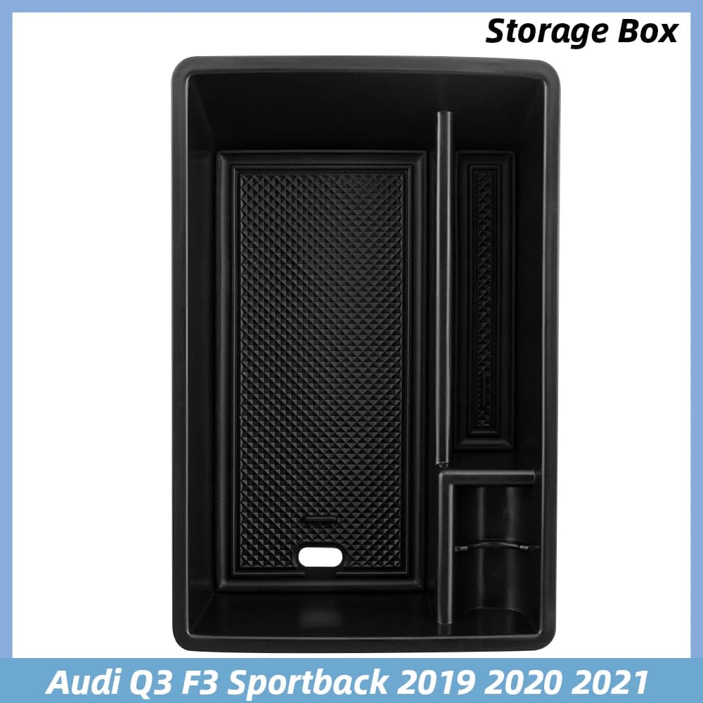 Per Audi Q3 F3 Sportback 2019 2020 2021 Auto Bracciolo Scatola di Immagazzinaggio Vassoio Organizzatore Stivaggio Vassoio Caso Contenitore Accessori Interni