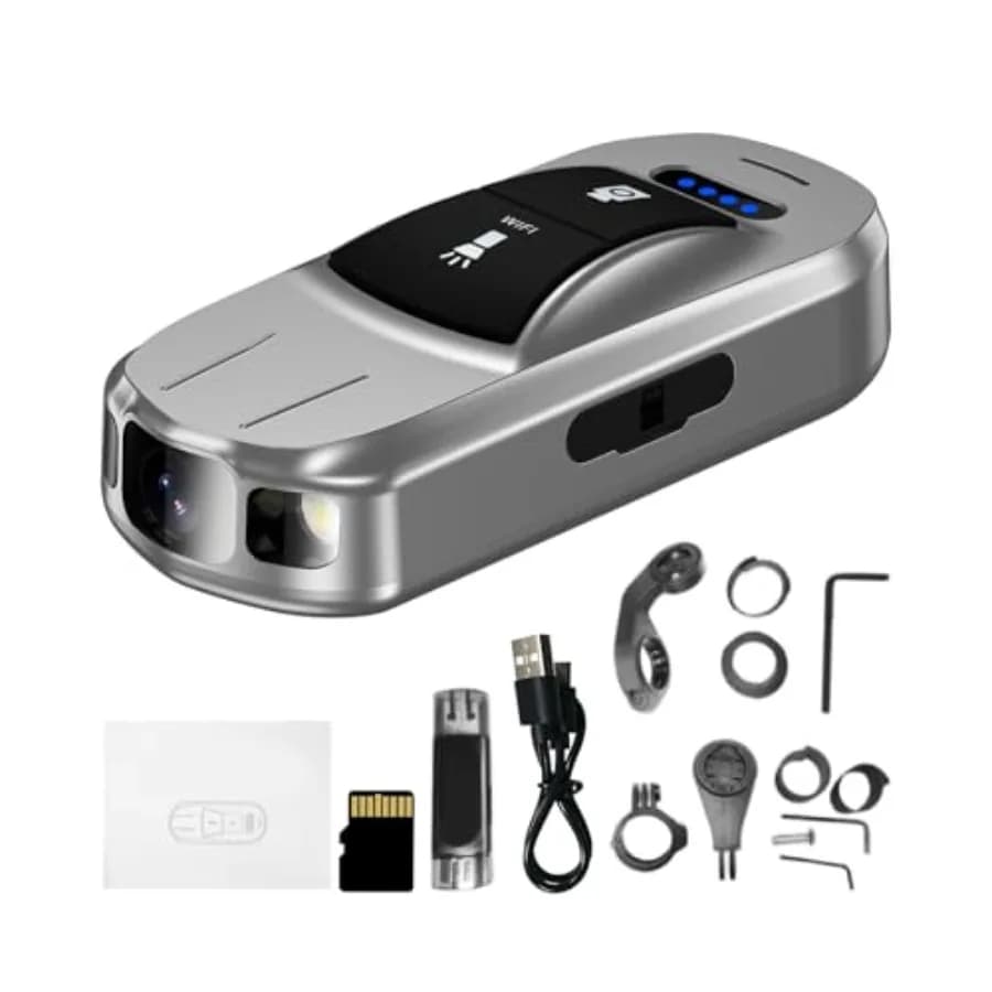 Videocamera POV per vlogging di ciclismo: action cam impermeabile con stabilizzazione anti-vibrazione, registrazione in loop 7H, batteria da 2000mAh, colore nero.