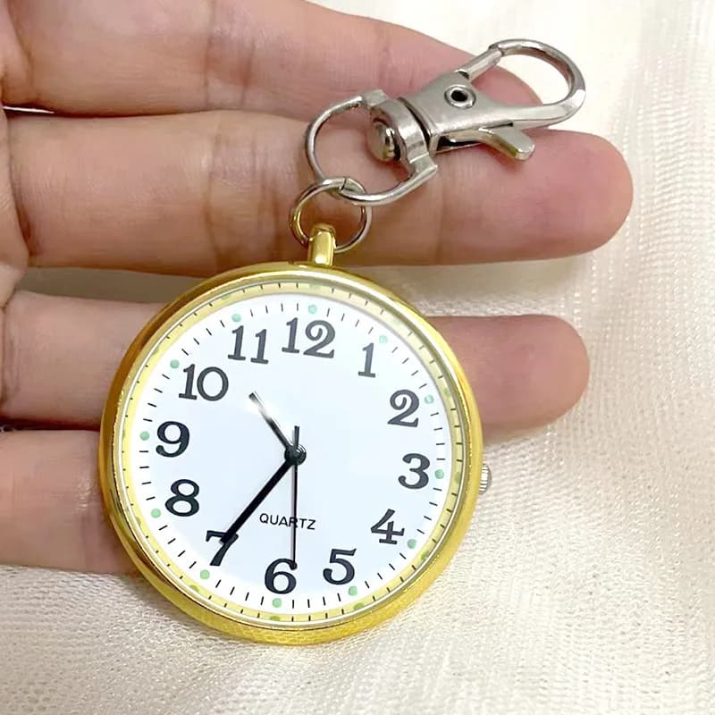 Orologi Minimalisti Regalo per Bambini Nuovo Piccolo Orologio da Tasca al Quarzo con Portachiavi per Uomini Donne Infermieri Dottori Studenti