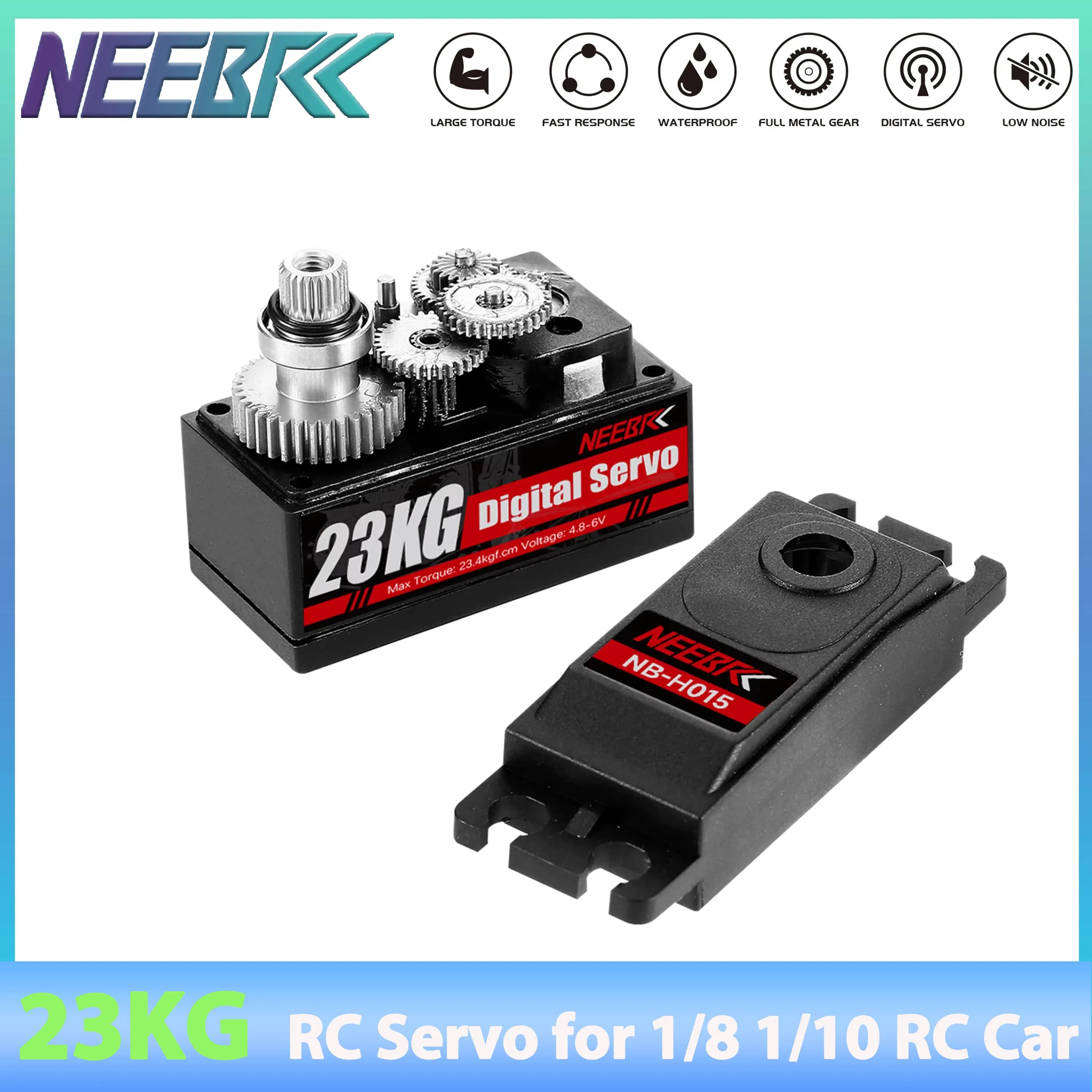 NEEBRC 23KG RC Servo 15kg Metal Gear Low profile servomotor for 1/8 1/10 RC Auto Axial Scx10 Crawler Air Parts