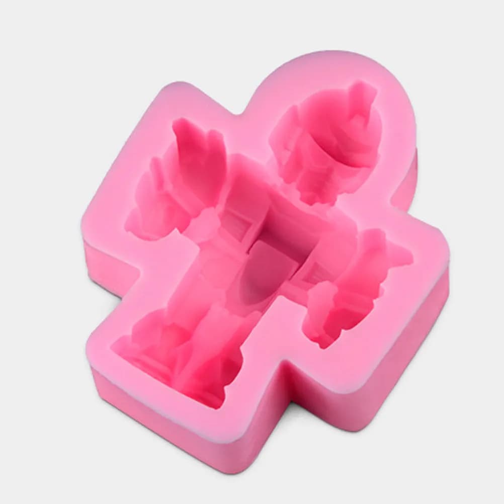 Stampo in Silicone 3D a Forma di Robot per Torte, Strumento Decorativo Fai-da-Te per Fondente, Cioccolato, Budino, Argilla Polimerica, Sugarcraft