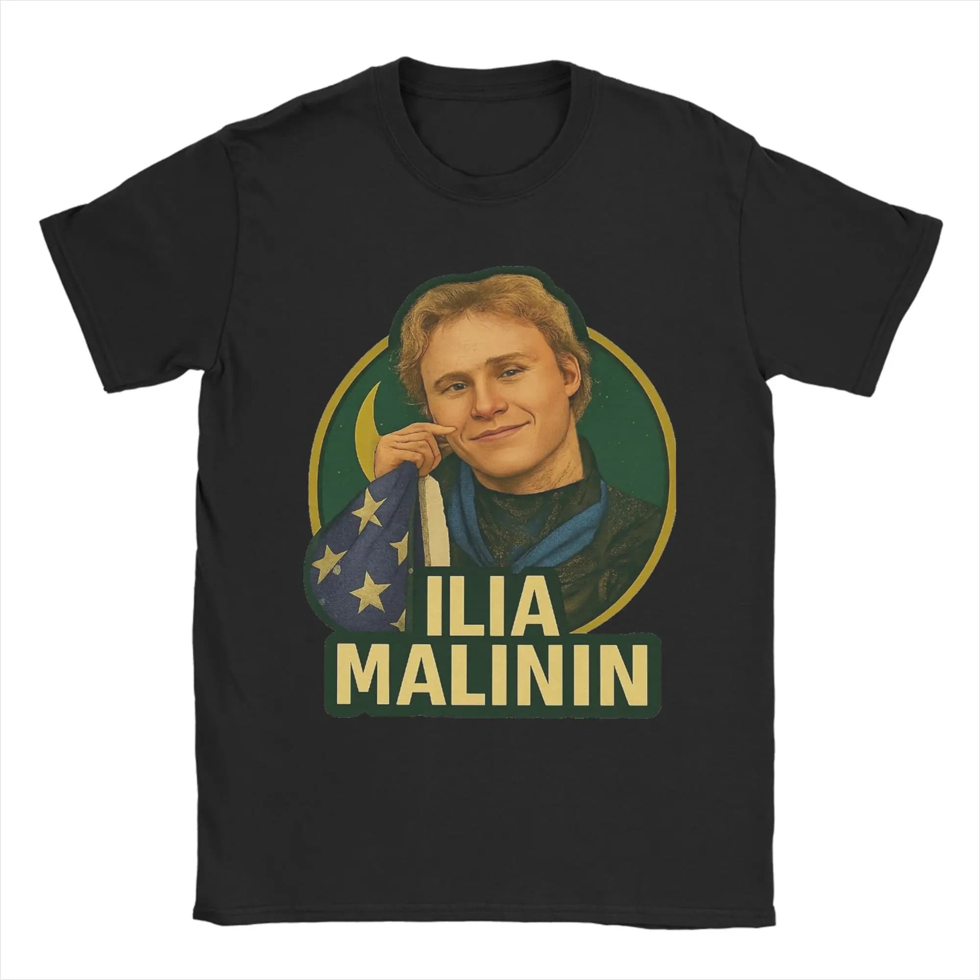 T-shirt Ilia Malinin Quad God da uomo per pattinaggio su ghiaccio, magliette in puro cotone, girocollo, maniche corte, abbigliamento per adulti