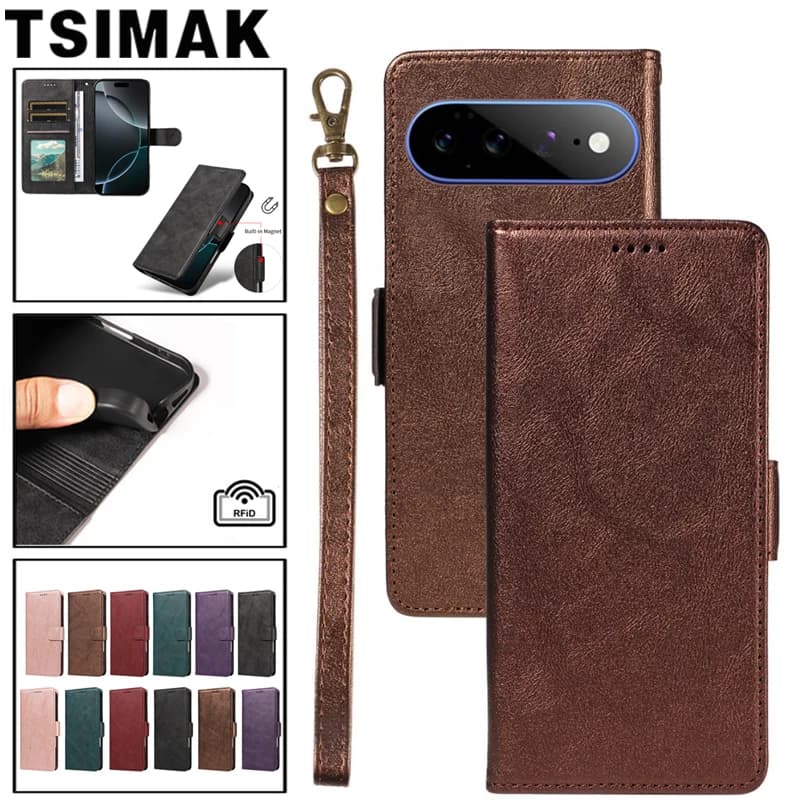 RFID Wallet Flip Phone Case For Google Pixel 6 7 8 9 10 11 Pro XL 10A 9A 8A 7A 6A Cover Magnetic Leather Anti-Theft Coque