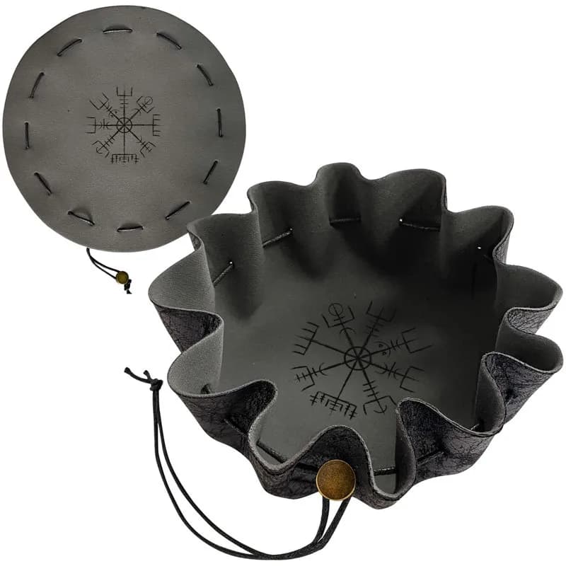 Nuova borsa per vassoio per dadi con coulisse in PU Gioco Dadi con coulisse Borsa per riporre gioielli Borsa pieghevole per appendere regalo per gli amici