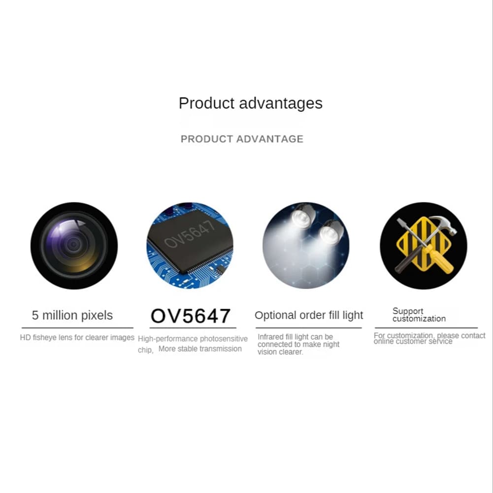 New camera module 3C-5MP OV5647 no night vision version for webcam HD 1080P with adjustable focus of 75 degrees 3.6 mm