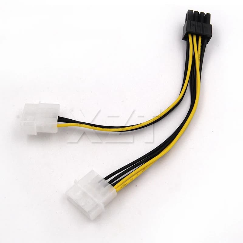 Cavo convertitore di alimentazione PCI Express da 6 pollici 2 x Molex da 4 pin a 8 pin Pci-e ATX PSU - Adattatore da Molex a Pcie a 8 pin
