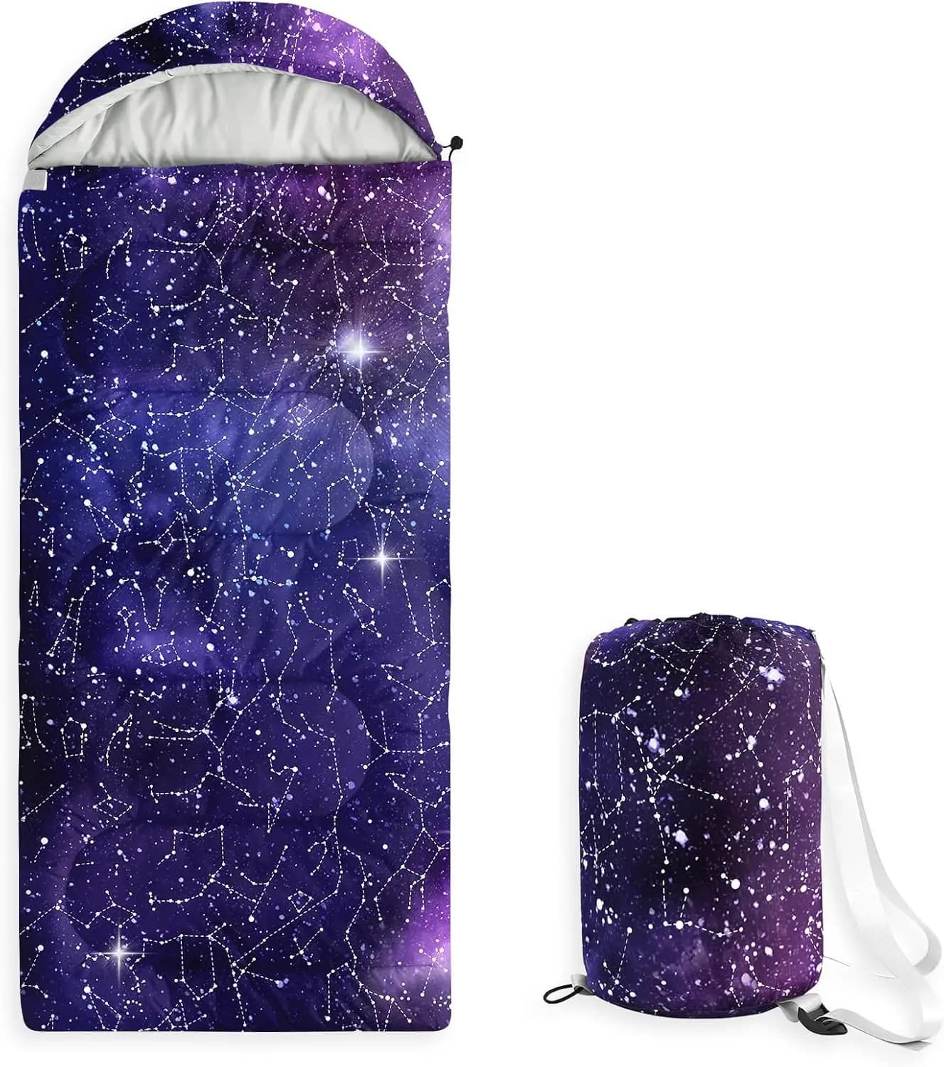 Pelo Lightweight and Compact for Camping in Climi Caldi e Freddi, Backpacking Outdoor Lining, Design Costellations Galassia