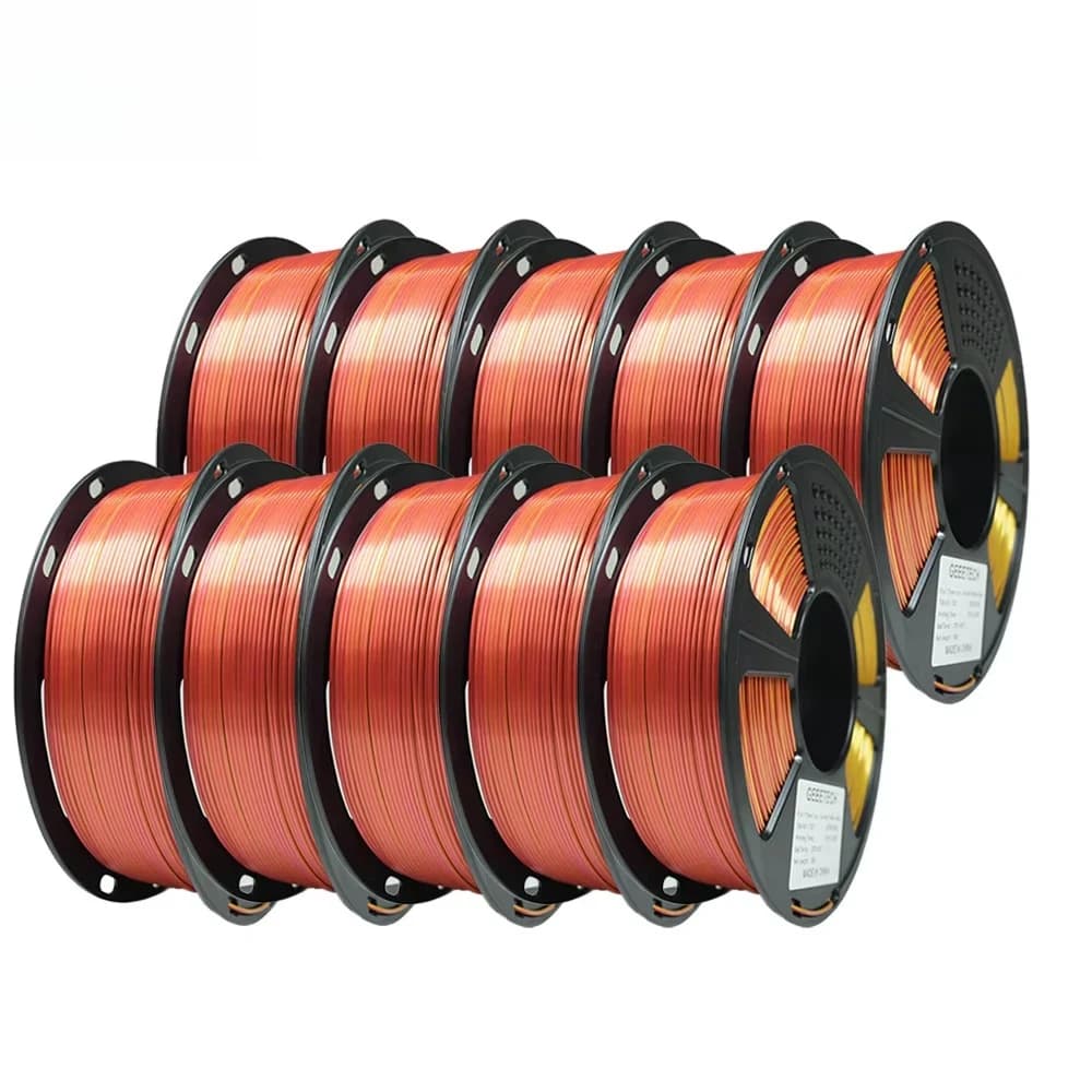 Filament of PLA silk from 10 kg 1 kg/bobin Filament for 3D printer from 1.75 mm Filament PLA with silk texture to three colour change