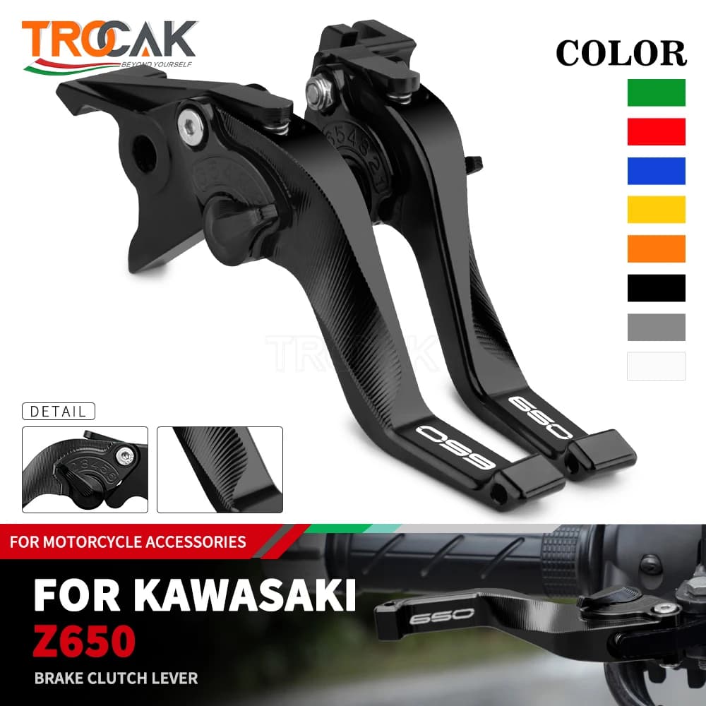 One Finger Levers For Kawasaki Z650 Z 650 2017 2018 2019-2023 Motorcycle Adjustable Short Brake Clutch Levers