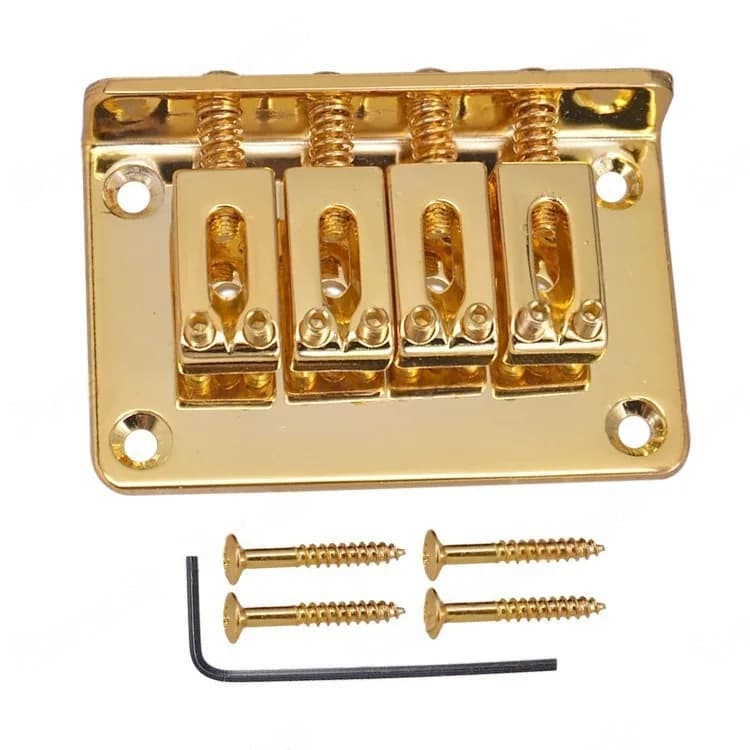 Small Four-string Guitar Bridge Ukulele Guitar Fixed Bridge Tailpiece 60MM Gold