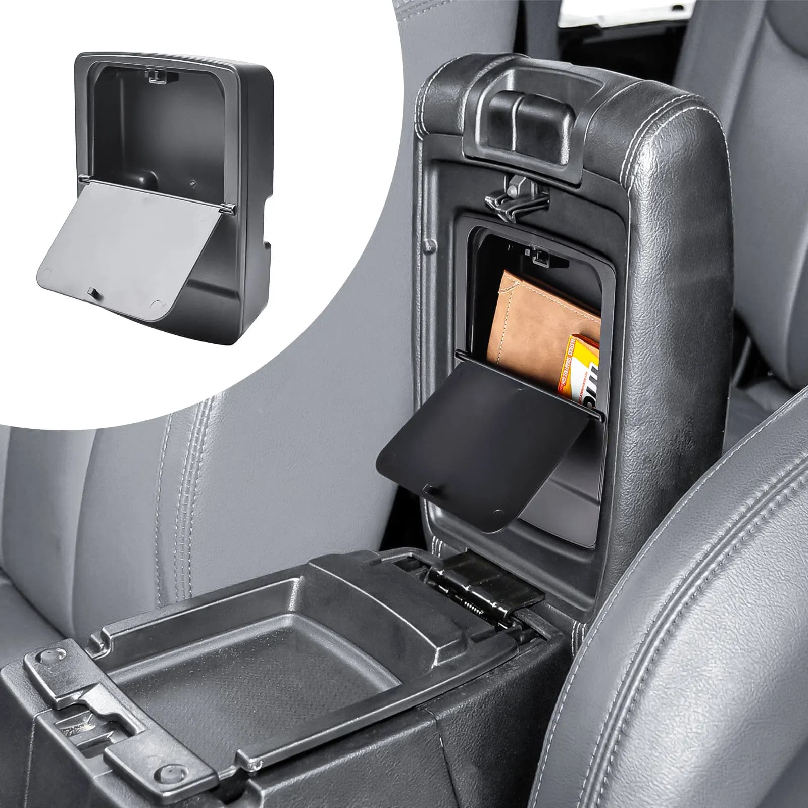 Center Console Hidden Organizer Tray For Jeep Wrangler JK/JKU 2011-2016 2017 2018 Armrest Hidden Secret Storage Box Accessories