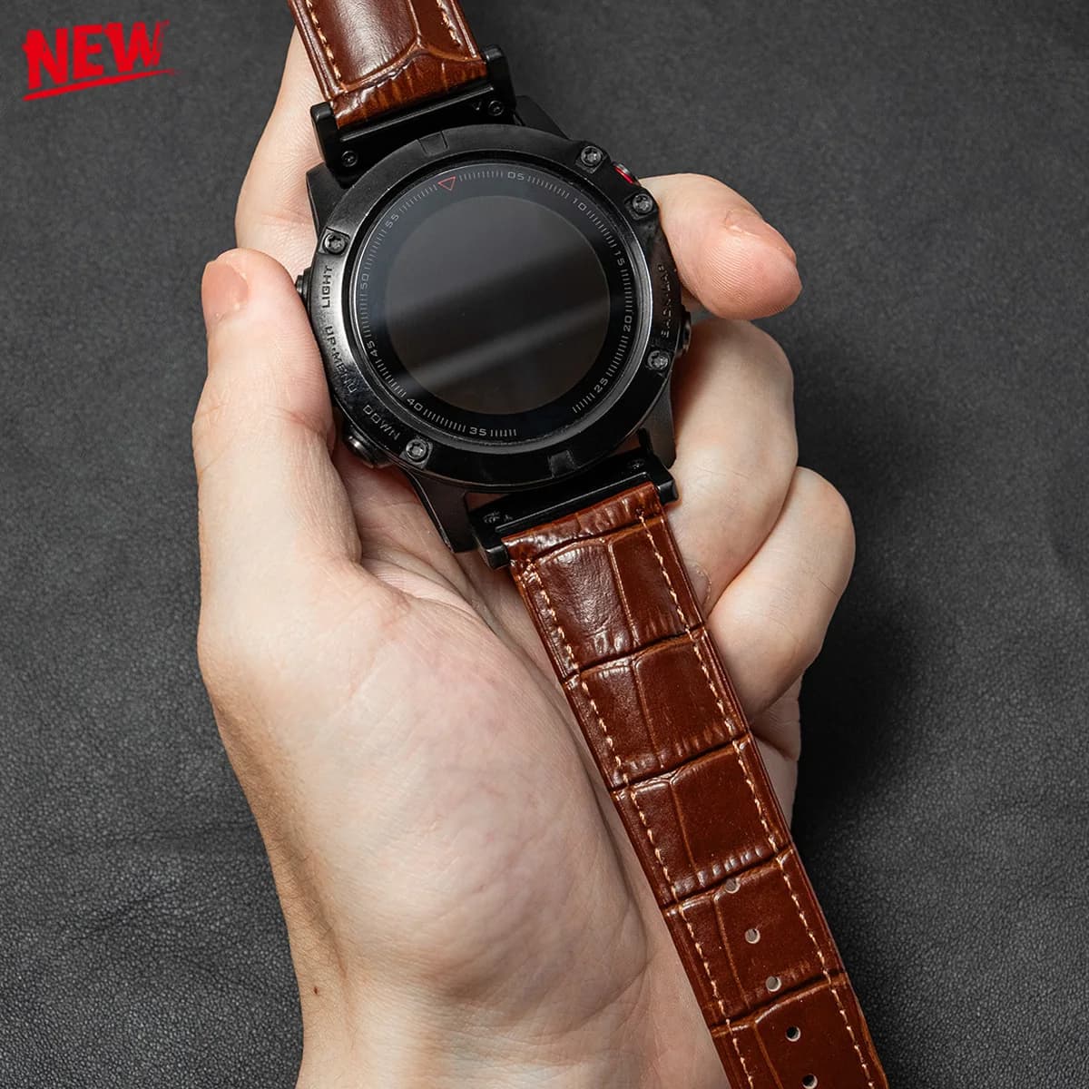 Cinturino in pelle 22mm 26mm per Garmin Watch Fenix 8 E 47mm 51 7 7X 6 6X 5X Plus 945 Slub Pattern cinturino smartwatch cinturino sportivo
