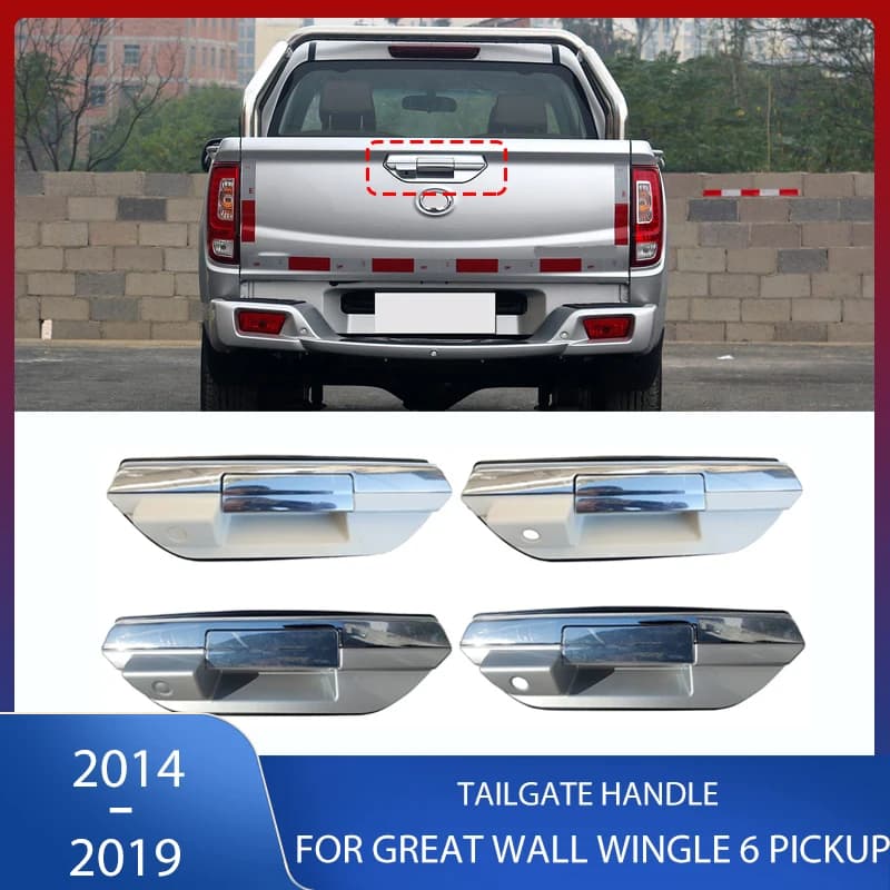 Tailgate Handle Rear Exterior Door Handles With Camera Hole For Great Wall Wingle 6 Pickup Truck 2014 2015 2016 2017 2018 2019