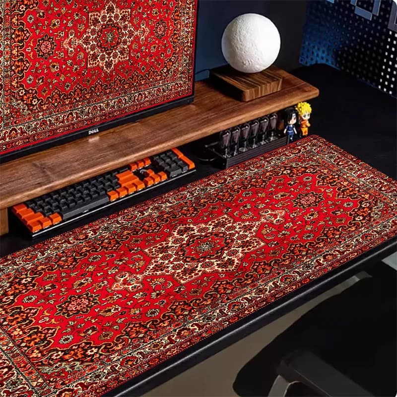 Tappetino per mouse di grandi dimensioni con splendido motivo persiano, tappetini per mouse, tappetino da scrivania, tappetini da gioco antiscivolo, tappeto da ufficio, accessori per PC, tappetino per computer