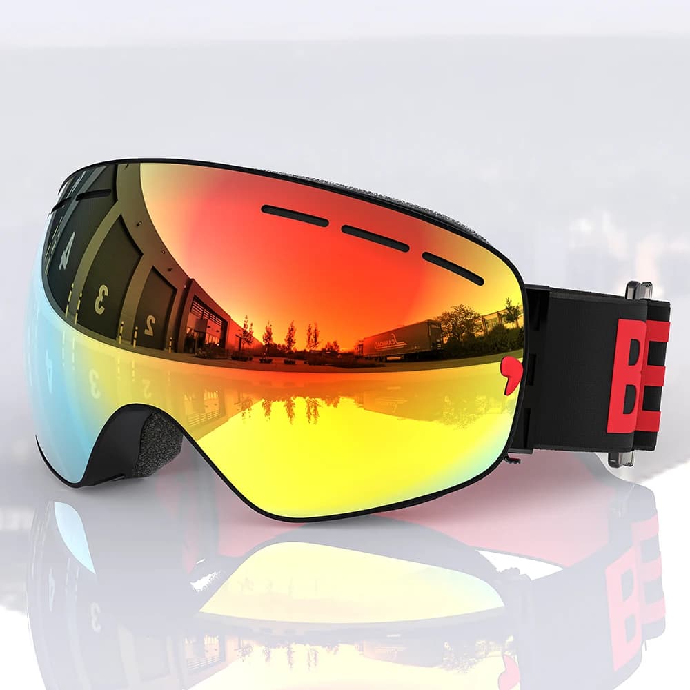UV400 Doppi strati Anti-appannamento Occhiali da sci Lenti Maschera da sci Occhiali Sci Neve Snowboard Occhiali Specchio Polarize Occhiali per uomo
