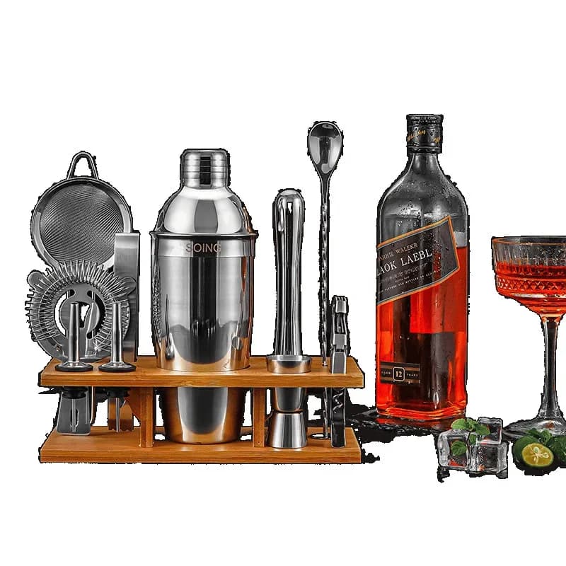 Set miscelatore 304, strumento per la produzione di cocktail in vetro shaker