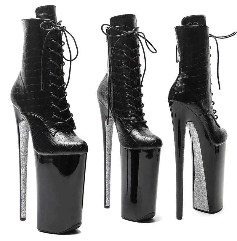 Leecabe 26CM/10inches PU Upper sexy exotic High Heel platform party shoes Pole Dance boot