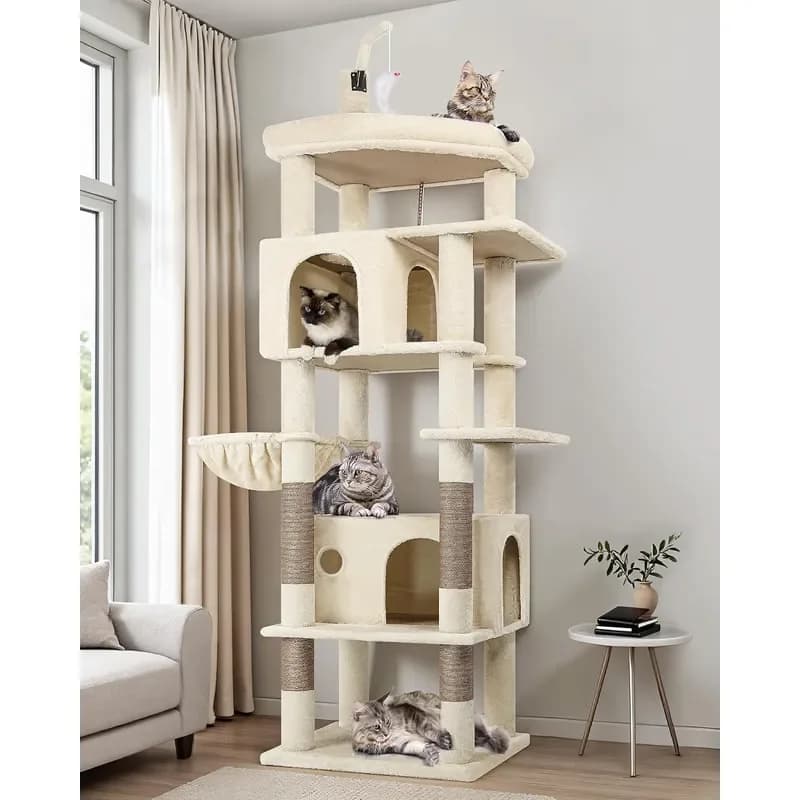 Cat Tree for Large Adult Cats Heavy Duty Indoor Cat Tower F74B