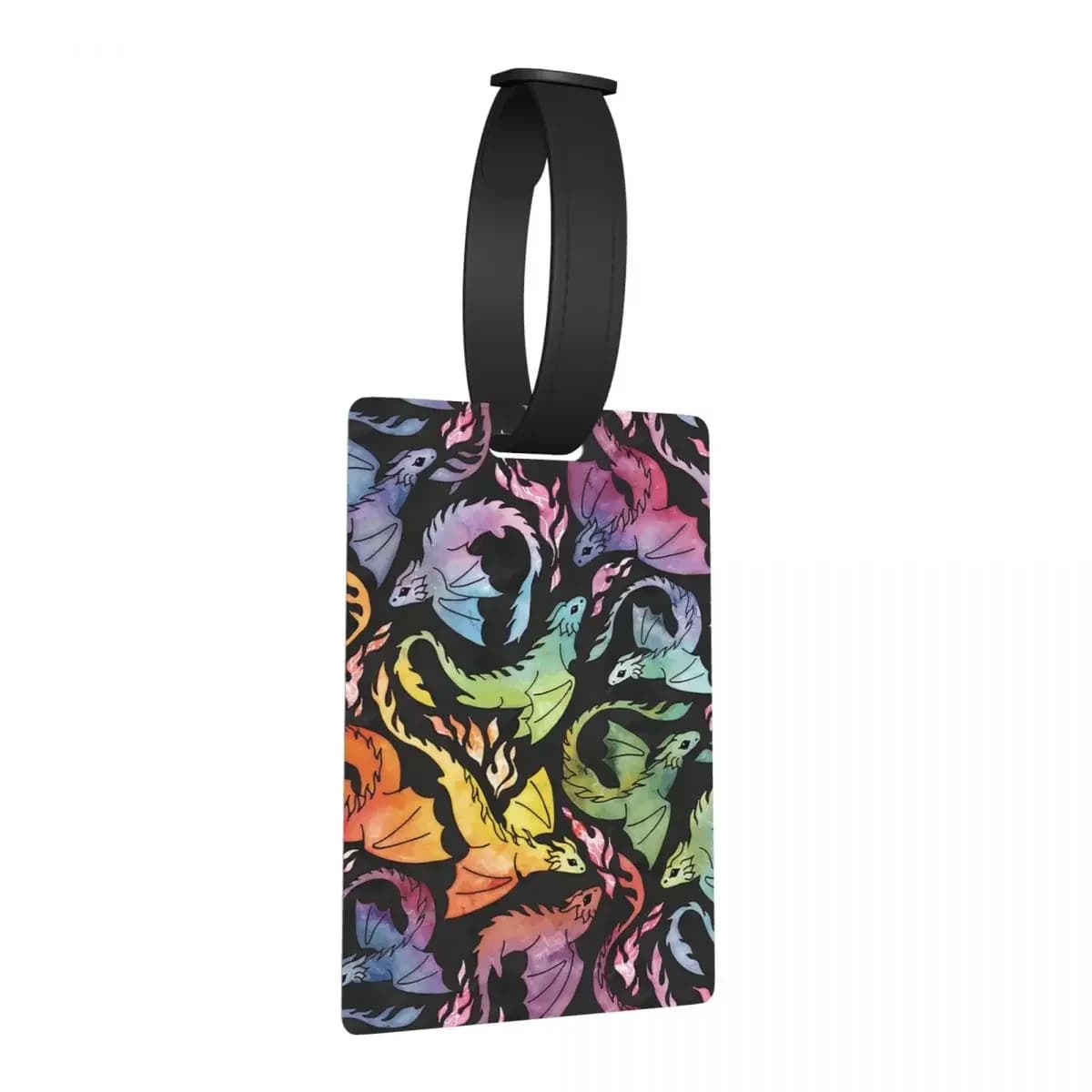 Dragon Fire Dark Rainb Etichette per bagagli Accessori per valigie Viaggio Bagagli portatili Etichetta d'imbarco Porta etichette ID Nome Indirizzo