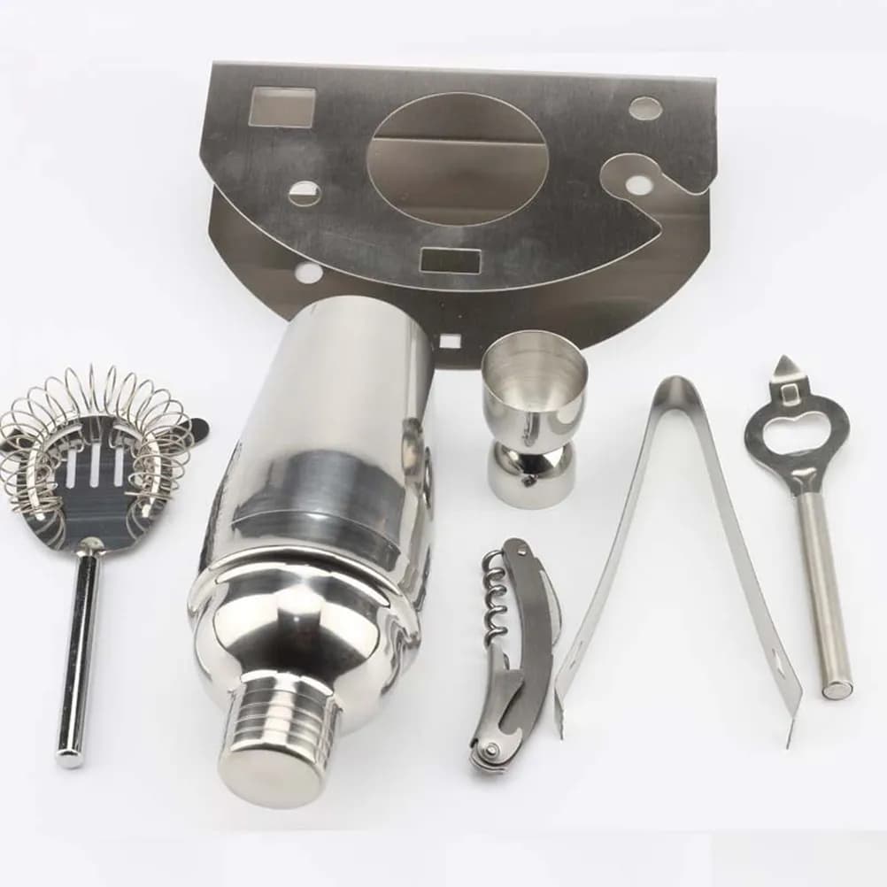 Set da 12 Pezzi per Cocktail in Acciaio Inox, Kit Professionale per Barman, per Bar, Ristoranti e Casa, Set Mixer per Bevande 550Ml