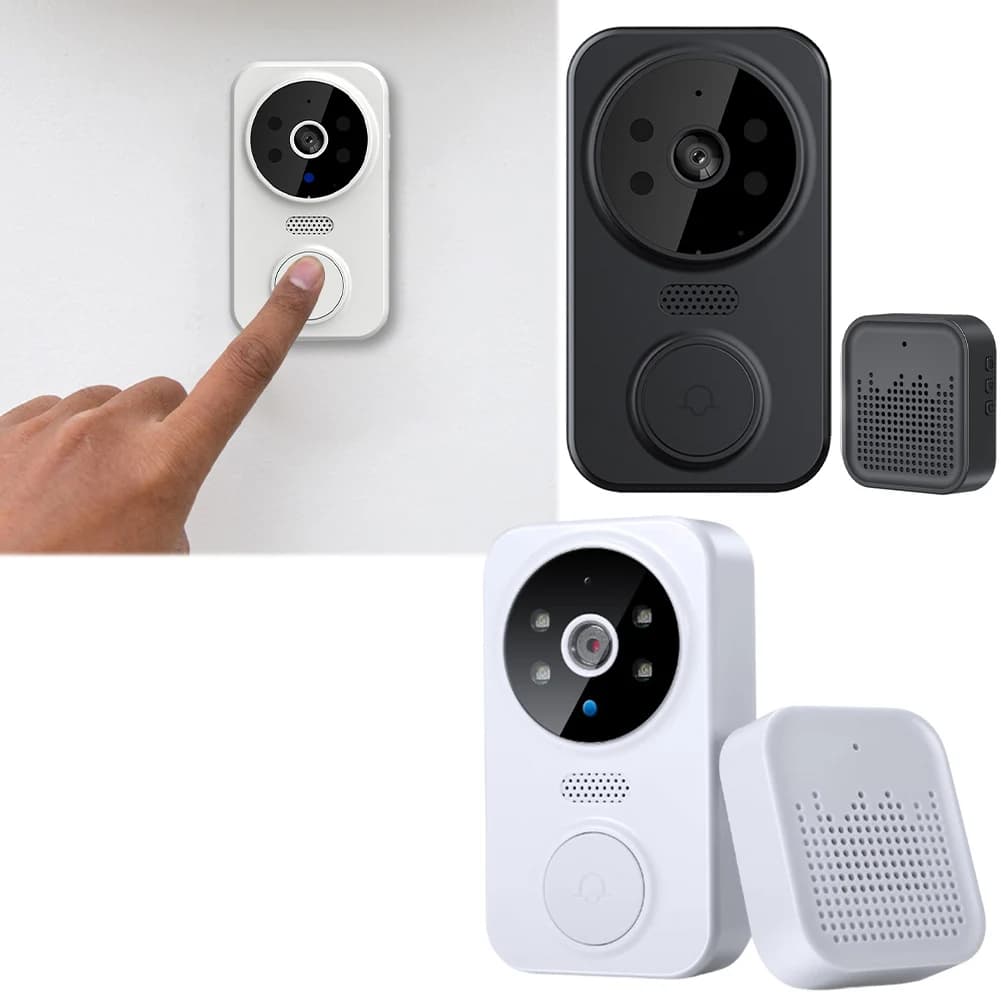 Campanello Video WiFi Intelligente con Telecamera, Audio Bidirezionale, Citofono Wireless, Monitoraggio Remoto tramite APP, Sorveglianza Interna ed Esterna