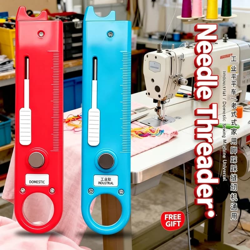 3rd‑Gen Multi‑purpose Needle Threader Tool For Sewing Machine Quick Blind Threading Sewing Tool With Seam Ripper Measuring Ruler