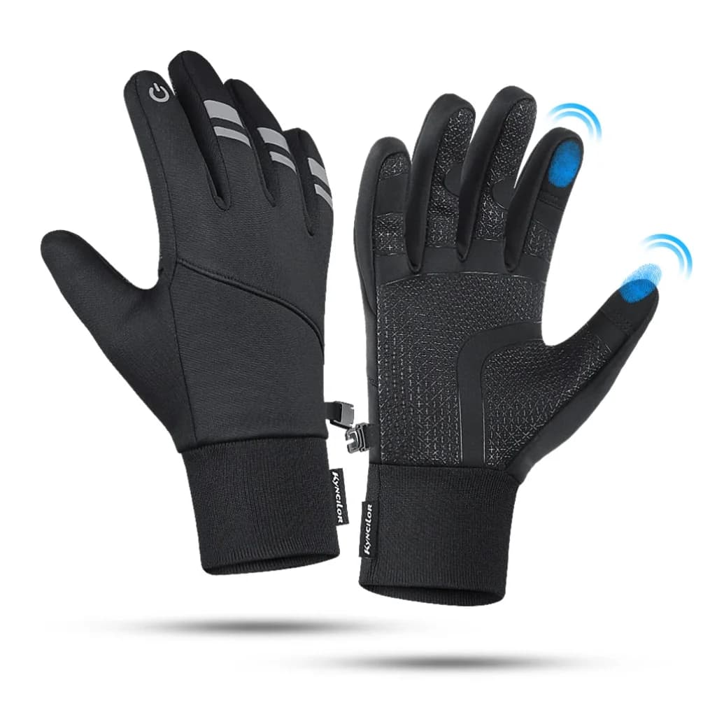 Winter Autumn Hot Cycling Gloves Anti-slip Bike Gloves with Black Men's Windproof Touchscreen by Hiking Mountaineering