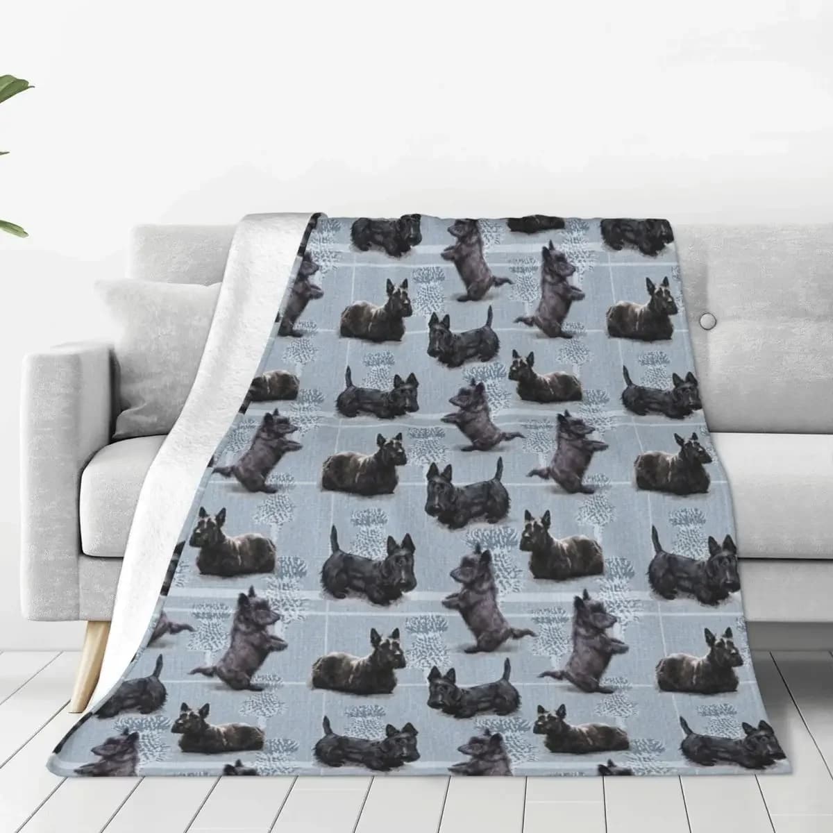 The Scottish Terrier coperte di flanella Scottie Dog Tartan Skye Fashion coperte per la casa peluche trapunta sottile