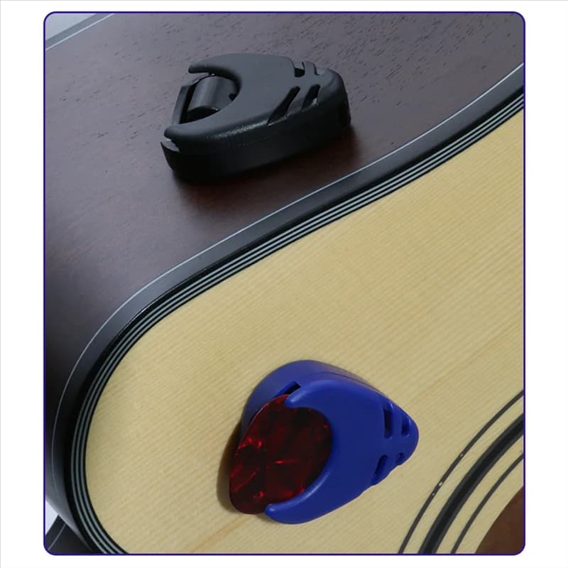 A99I-Scatola per plettro strumenti musicali, clip per plettro colorata per chitarra, clip per plettro a forma di cuore, clip per plettro adesiva, scatola per plettro