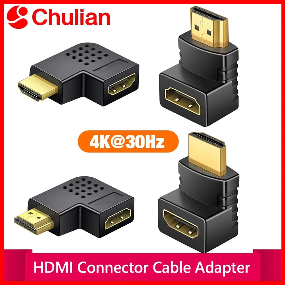 Cavo Adattatore HDMI Compatibile a 90/270 Gradi, Connettore Angolare Maschio-Femmina per TV, PS4, PS5, Laptop, Estensore 4K 2K 1080P