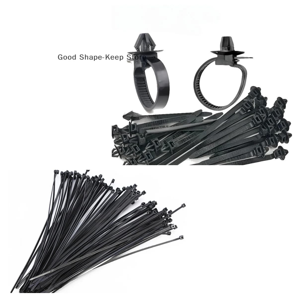 10/20/100PCS Fascette per cavi in nylon nero per auto Push Mount Cablaggio di fissaggio Morsetto per cavi Pinze Gestione Organizzatori di cavi per auto
