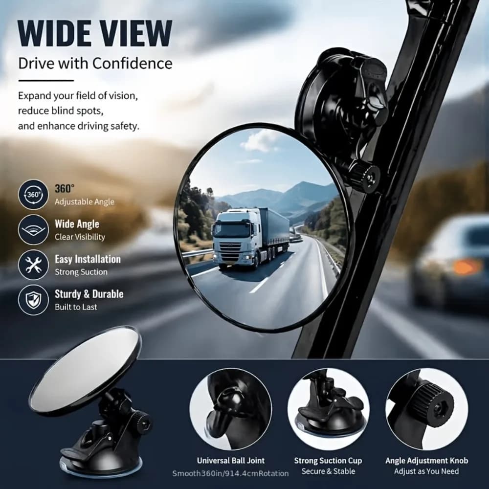 360° Rotatable Baby Car Mirror with Wide-View & Shatterproof Design for Safe Monitoring of Rear-Facing Infant