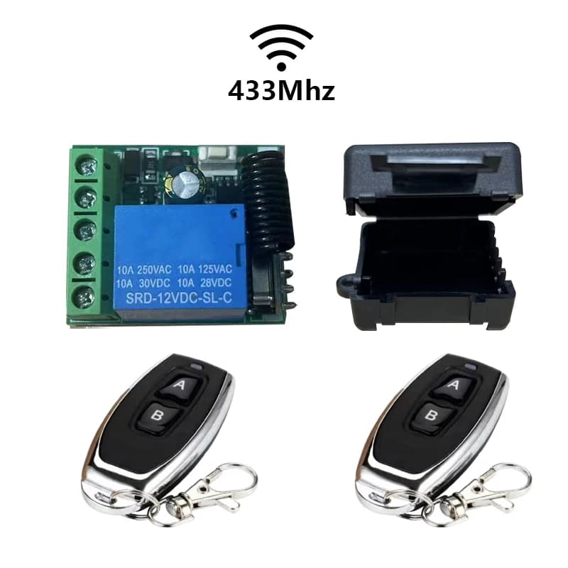 Interruttore di telecomando universale senza fili 433 Mhz DC 12V 1CH Modulo ricevitore relè Trasmettitore RF Telecomandi 433 Mhz GERMA 43