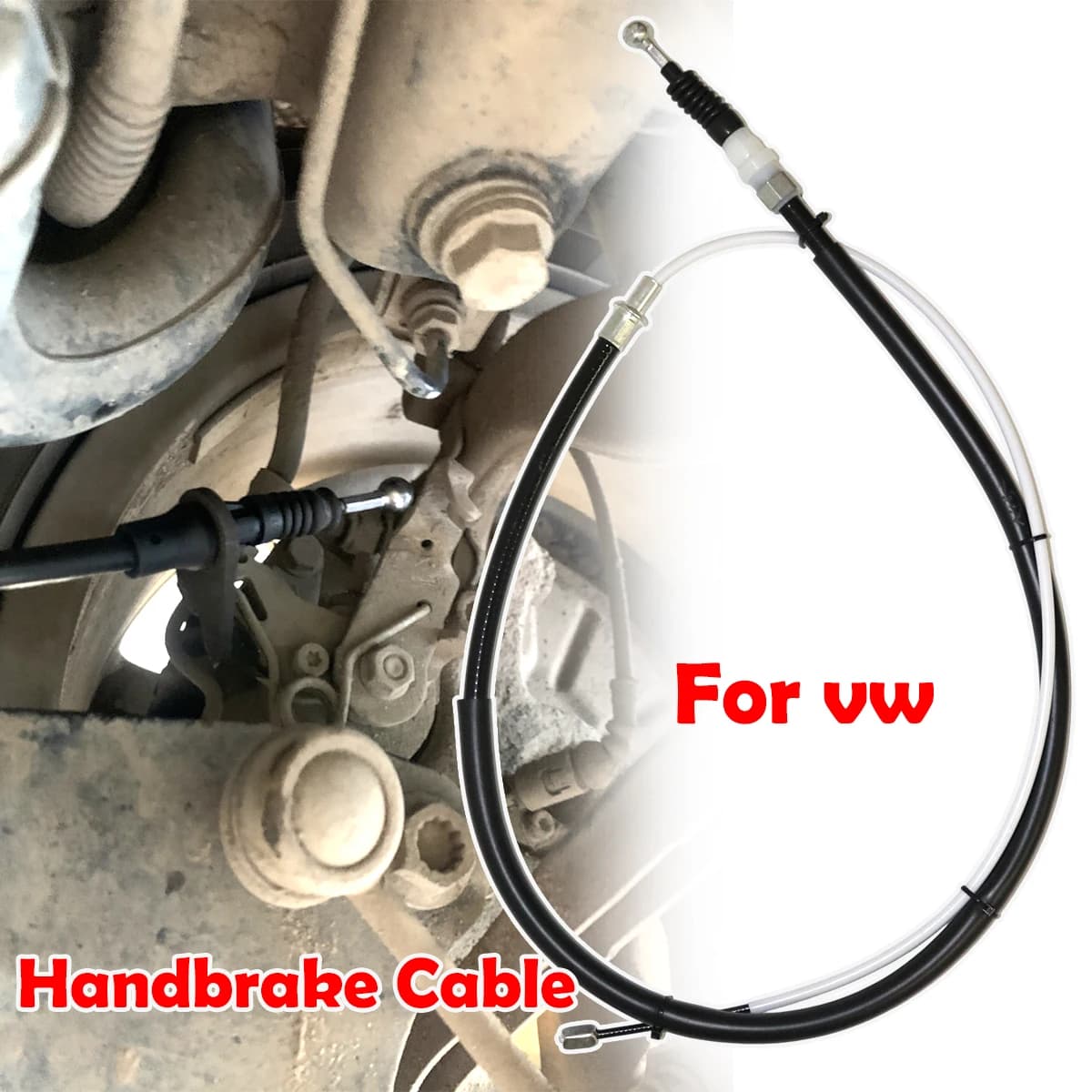 For VW Scirocco Jetta Golf V VI EOS Rear Parking Brake Cable High Tensile Wear Resistant Weatherproof 1K0609721BB Free Zip Ties