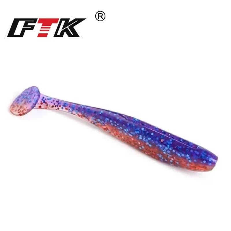 FTK 8-20PCS Esche da pesca morbide Coda a T 50mm 75mm 100mm Esche artificiali in silicone Wobblers Bass Pike