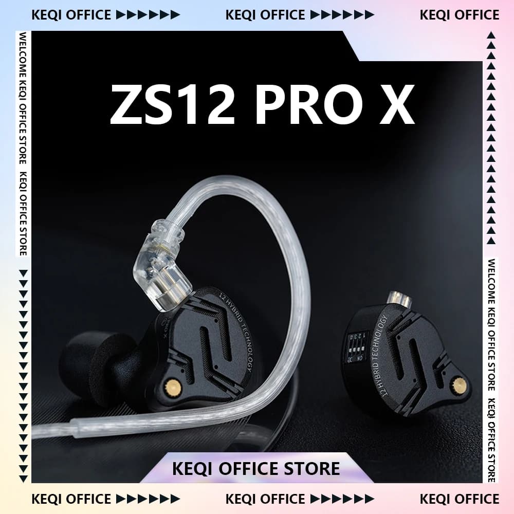 KZ ZS12 PRO X Metal earphones 1DD + 5BA Hybrid HIFI Bass in Ear Monitor Sports Headphones with noise cancellation Custom Gifts