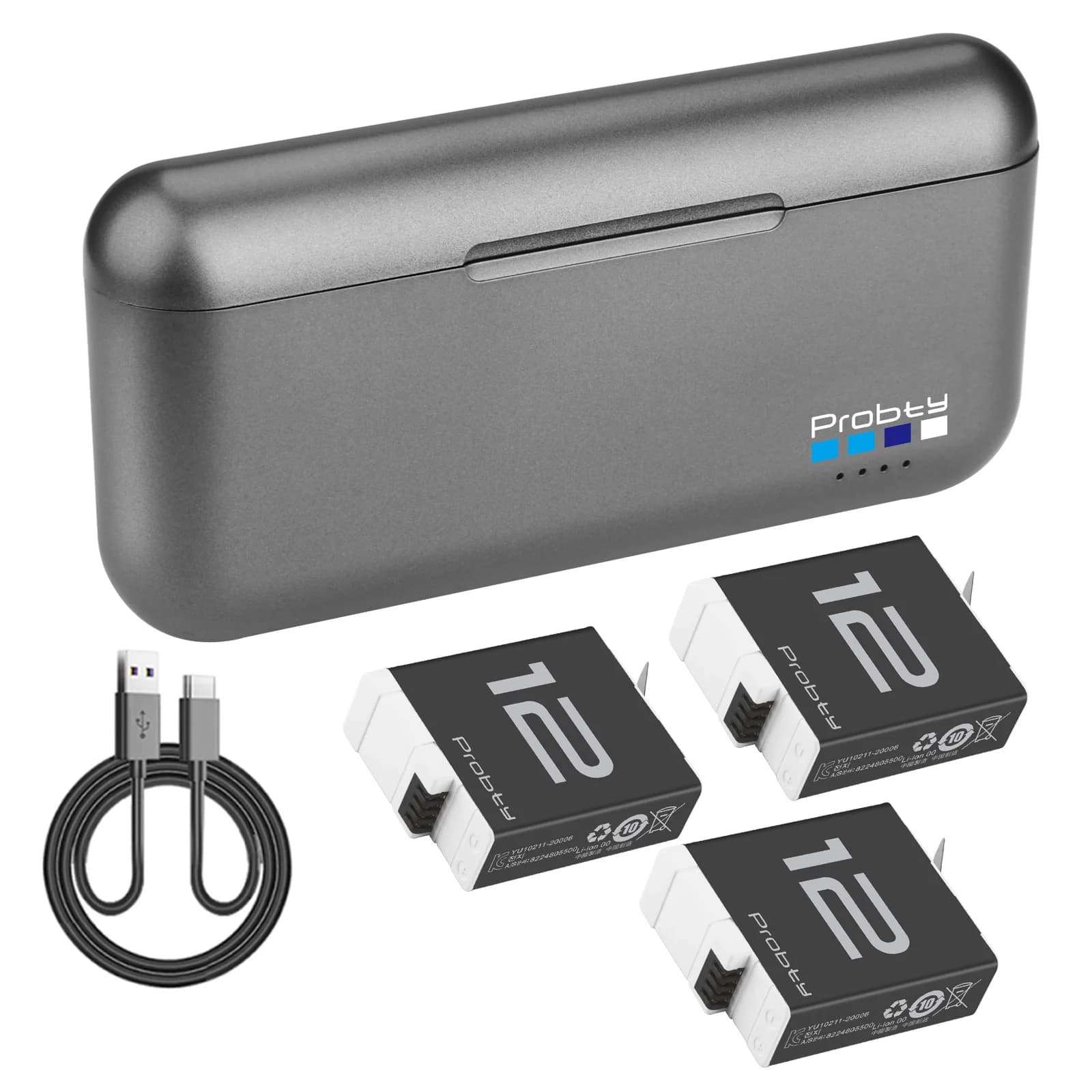 Enduro 1850mAh battery and 3-channel charger Replacement batteries for Gopro Hero 12/11/10/9 Sport Action Camera