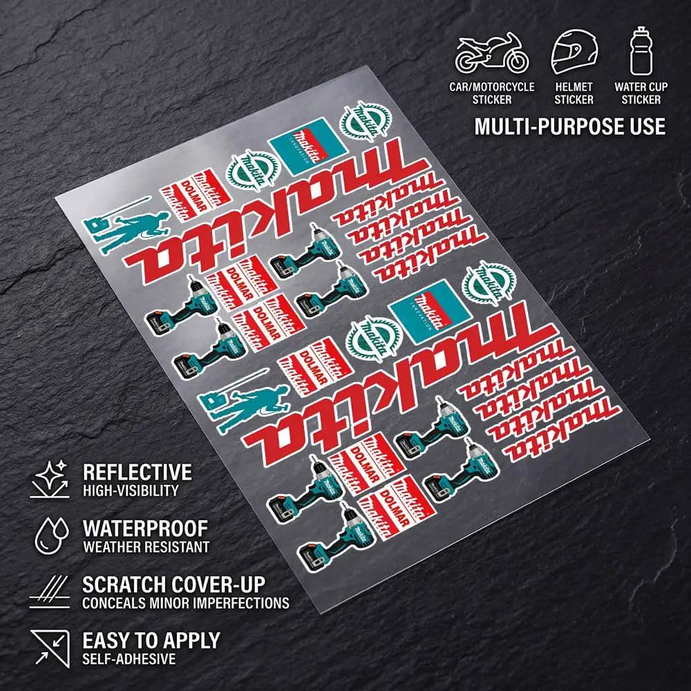 M-mAkItA-A Universal Multi-Purpose Reflective Waterproof Stickers Scratch Conceal For Auto Bike Helmet Mug Fridge Decoration