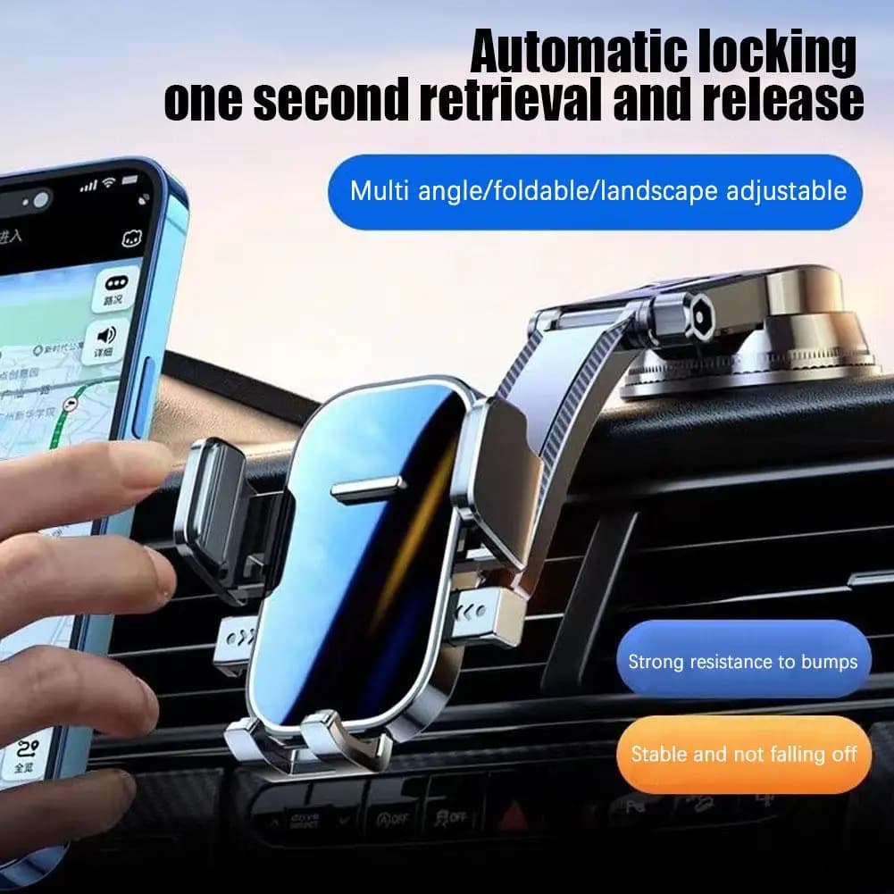 Supporto per telefono per auto Ventosa universale - Staffa di supporto per cruscotto e parabrezza, 360 ° Rotazione per interni auto Mobile Accesso F3E2