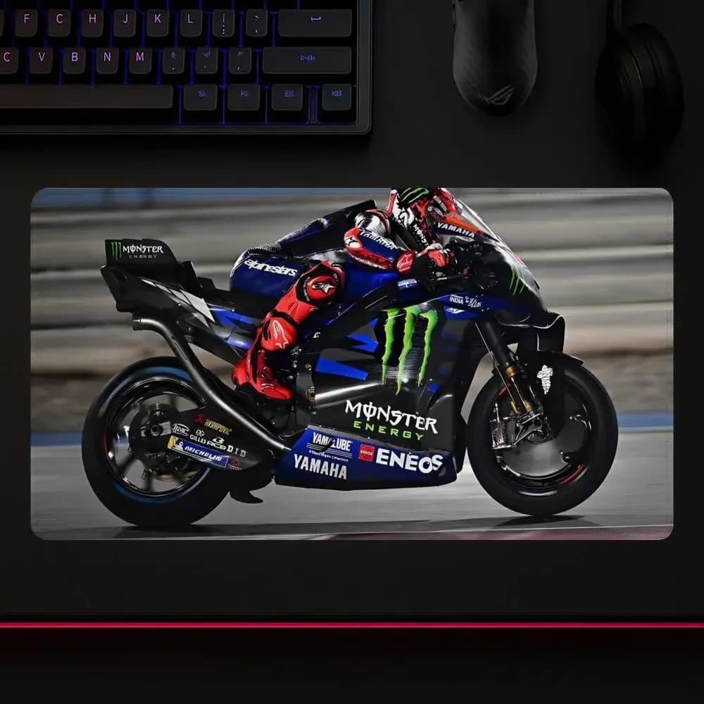Fabio Quartararo Moto NO Mouse Pad Accessori per ufficio e gaming Tappetino per mouse grande per tastiera da gioco Tappetino da scrivania antiscivolo fai da te