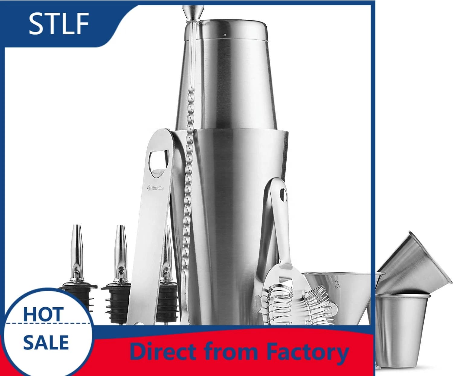 stllFactory Custom Stainless Steel Eco-Friendly Cocktail Shaker Set Zhejiang China Wholesale Mixology Boston Shaker