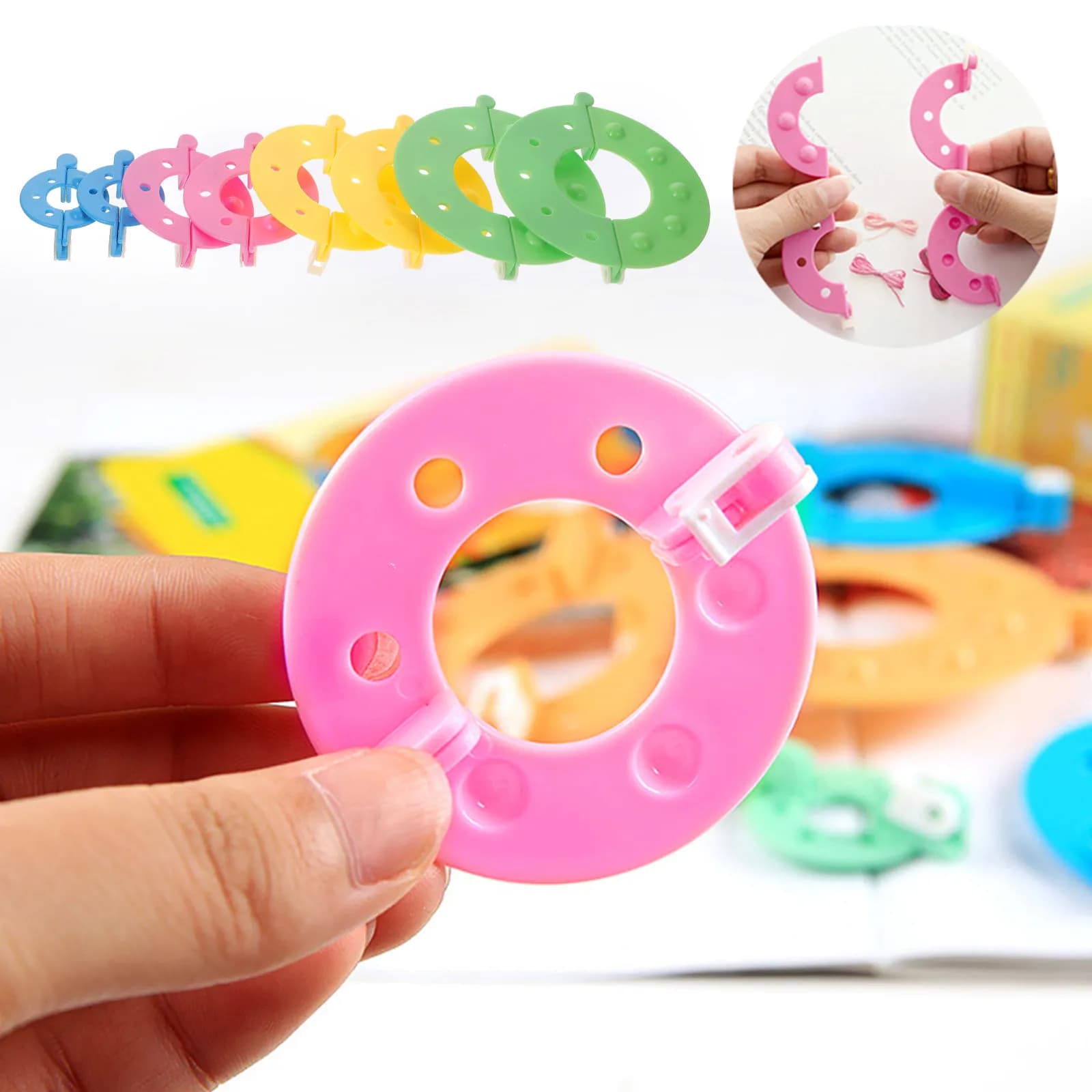 Set di 8 Creazioni per Pompom in 4 Misure, Strumenti per Fai da Te in ABS e Resina, Facili da Usare, per Creare Palline di Lana, Accessori per Lavori Artigianali
