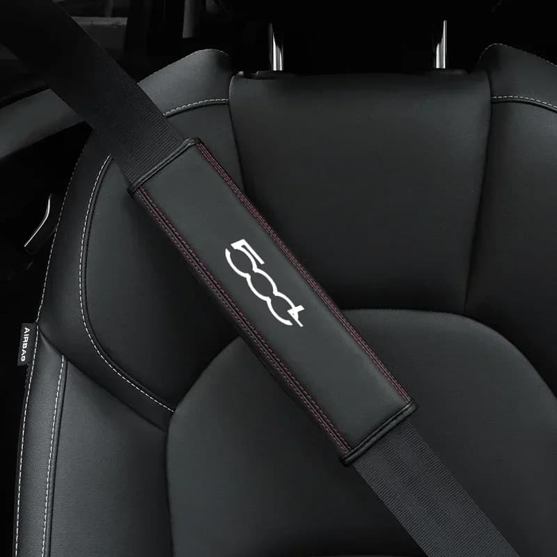 For Fiat 500L 1pc protective cover for inner seat belt for car in cow leather for car accessories