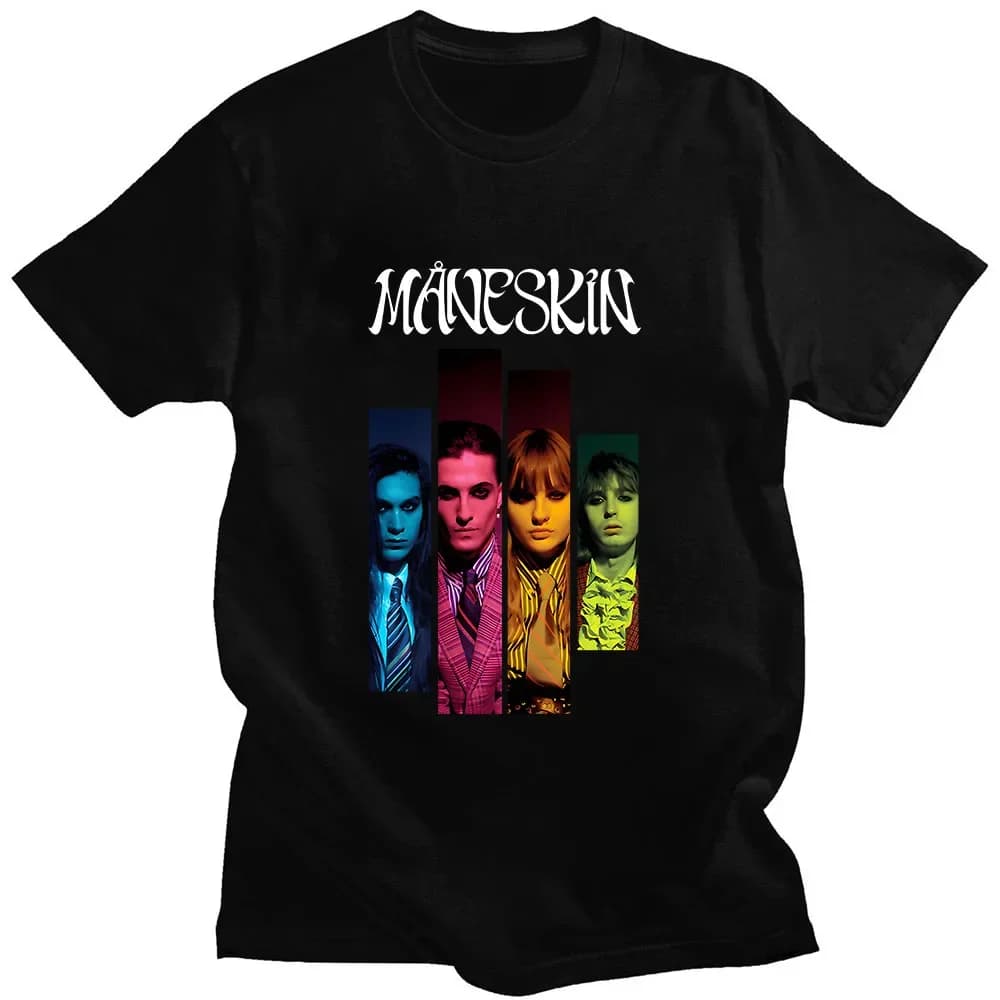 T-shirt Maneskin Rush per la primavera/estate T-shirt comoda Stampa cartoon Manga Retro Tshirt Sudaderas T-shirt carine