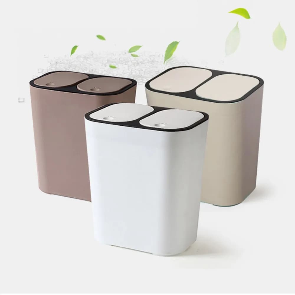 Double Compartment Dry Wet Separation Garbage Bin Household Waste Classification Trash Can Indoor Recycling Dustbin for Kitchen